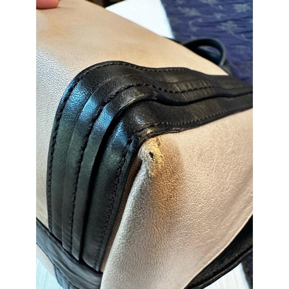 Chloé Beige & Black Leather Tote Bag - Picture 12 of 14